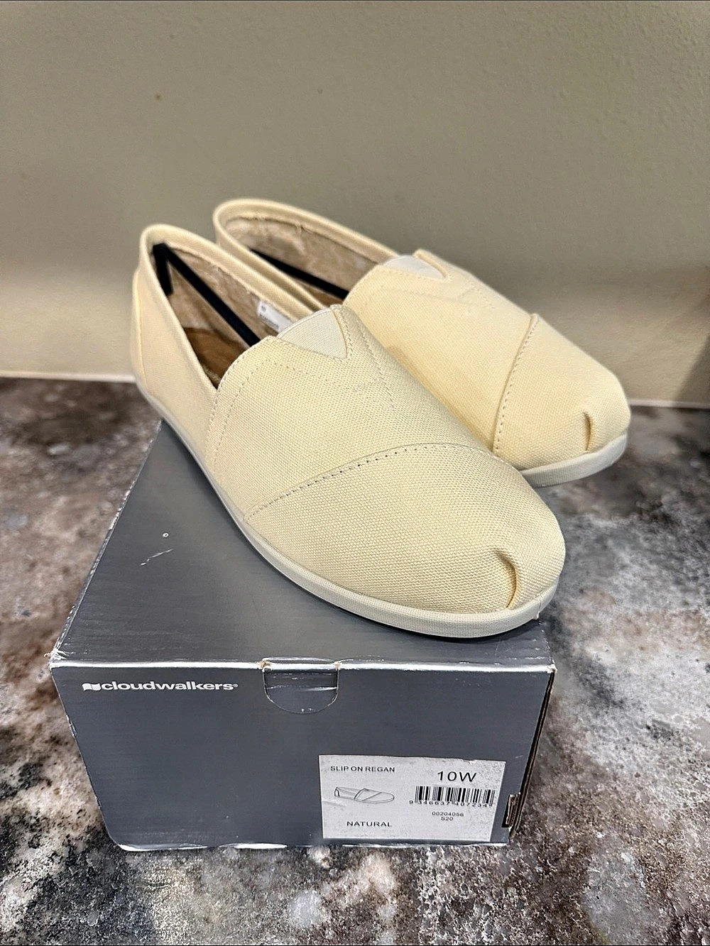 Cloudwalkers Canvas Slip-On Sneakers Cream New